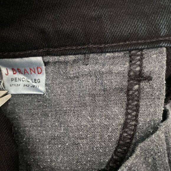 J BRAND Pencil Leg Jeans 942 Jett Black Low Rise 25 - Picture 7 of 7